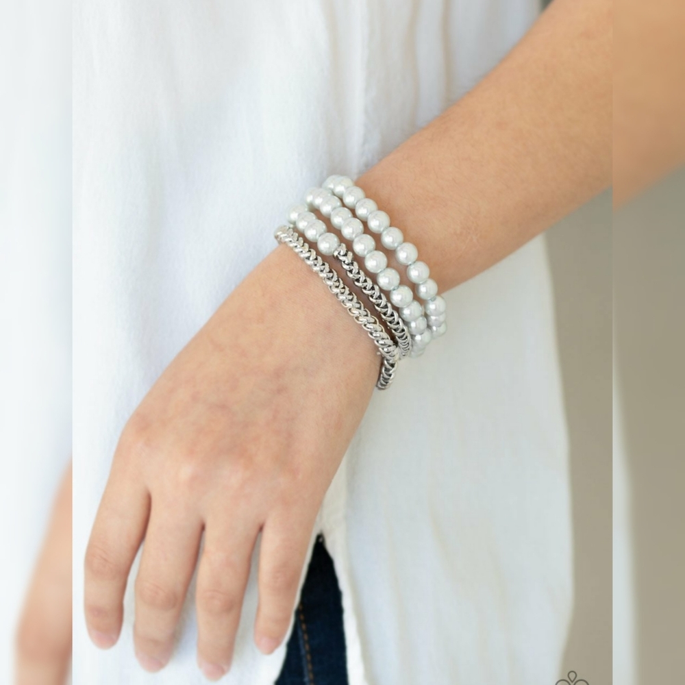 💝 5/$20 Industrial Incognito Silver Bracelet